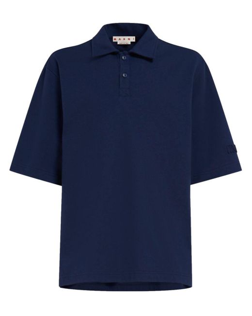 Marni Poloshirt Met Logopatch in het Blue voor heren