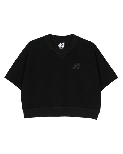 Autry Black T-Shirt aus Frottee
