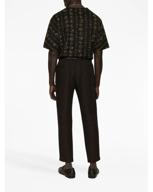 Dolce & Gabbana Black Graphic-Print Short-Sleeve T-Shirt for men