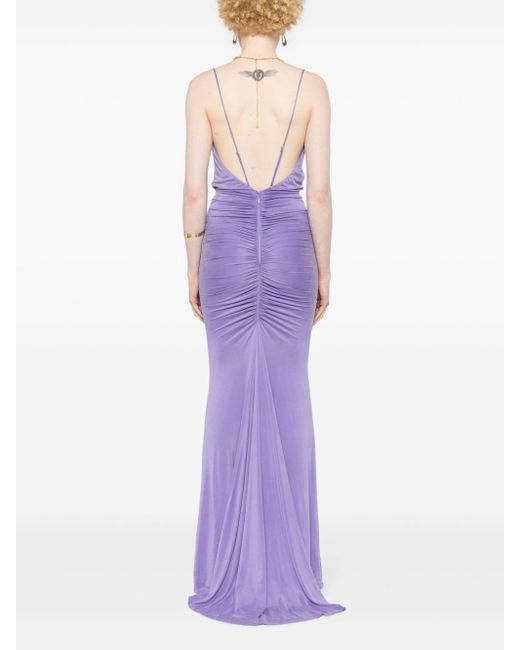 Vestido largo drapeado Elisabetta Franchi de color Purple