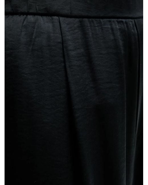 Ouí Black Satin-Finish Wide-Leg Palazzo Pants