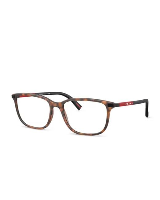 Prada Linea Rossa Brown Tortoiseshell-Effect Glasses for men