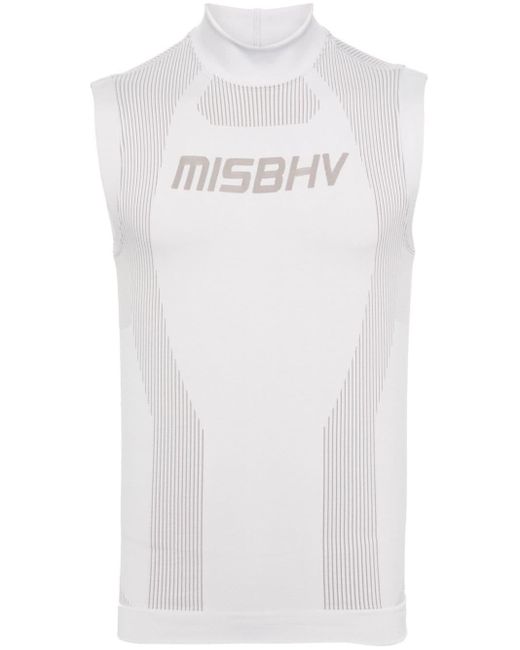 M I S B H V White Logo-jacquard Performance Vest for men