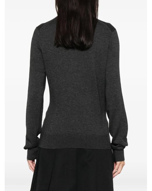 Isabel Marant Black Ring-Detail Crew-Neck Sweater