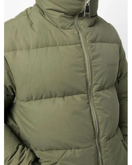 Khrisjoy Green Logo-Print Padded Jacket for men