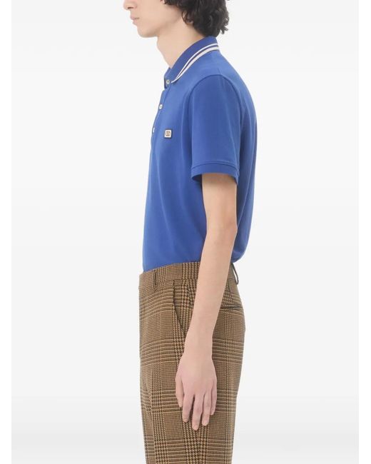 Valentino Garavani Blue Cotton Polo Shirt for men