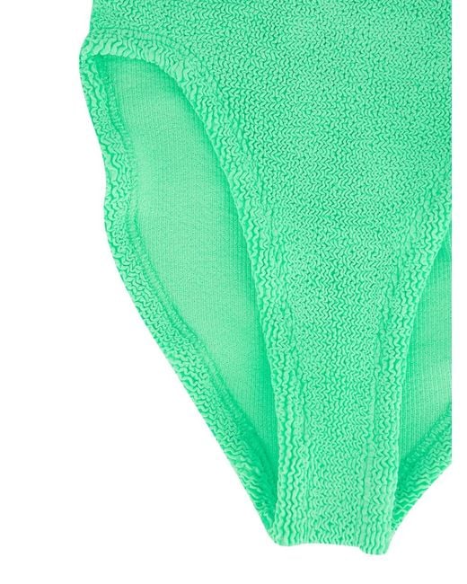 Hunza G Green Square-Neck Swimsuit