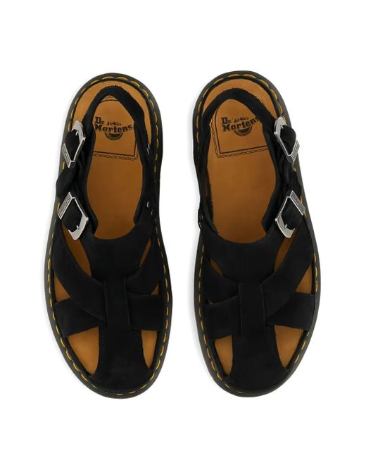 Dr. Martens Black Archive Fisherman Leather Sandals for men