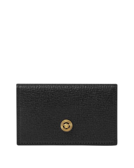 Versace Black Logo-Plaque Wallet for men