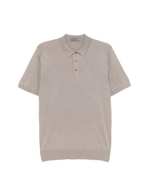 Corneliani Gray Short-Sleeve Knitted Sweater for men