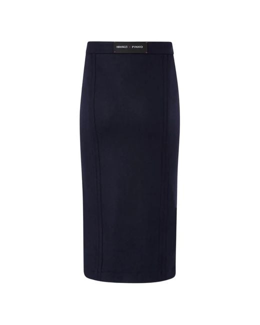 Pinko Blue Zip-Fastening Panelled Skirt