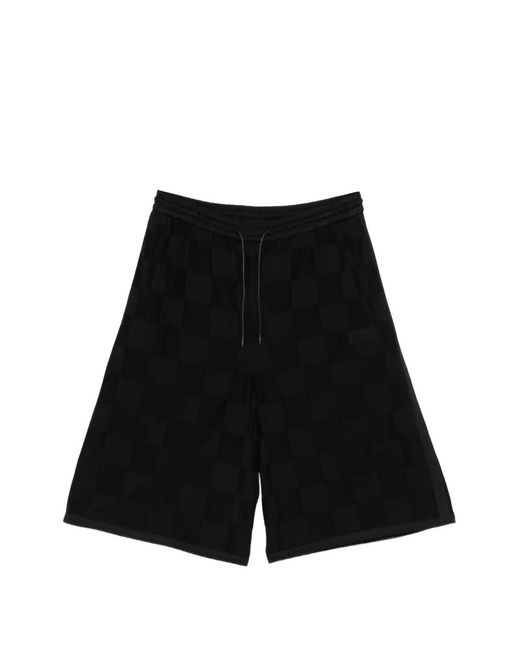 Juun.J Black Welt-Pocket Track Shorts for men
