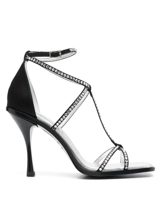 DSquared² Black Sandalen Mit Kristallen