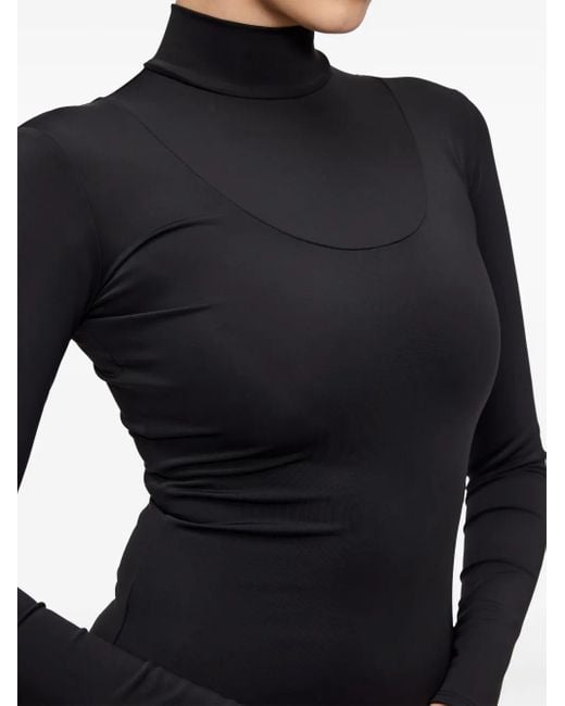 V:PM ATELIER Cami Maxi-Jurk Met Hoge Hals En Mesh in het Black