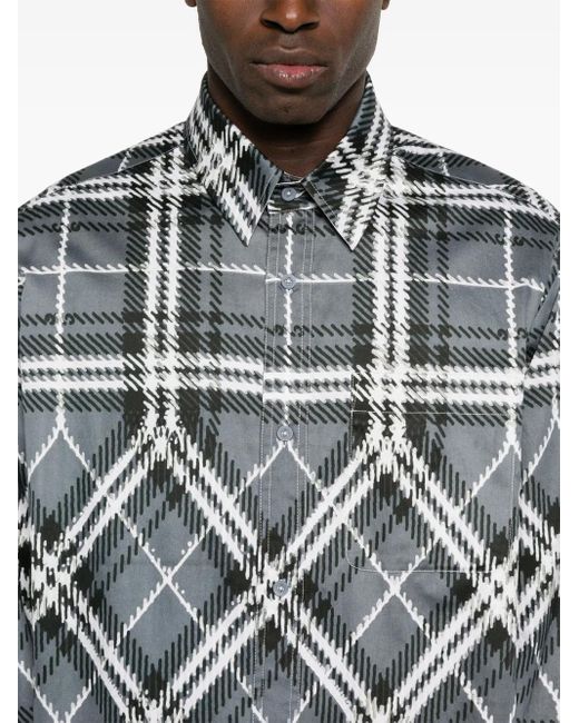 Craig Green Blue Plaid-Check Faded Shirt for men