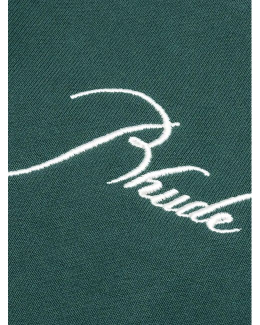 Rhude Green Terry Embroidered Drawstring Track Pants for men