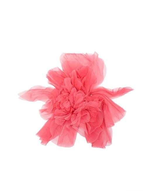 Max Mara Pink Floral-appliqué Brooch
