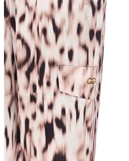Liu Jo White Animal-Print Track Pants