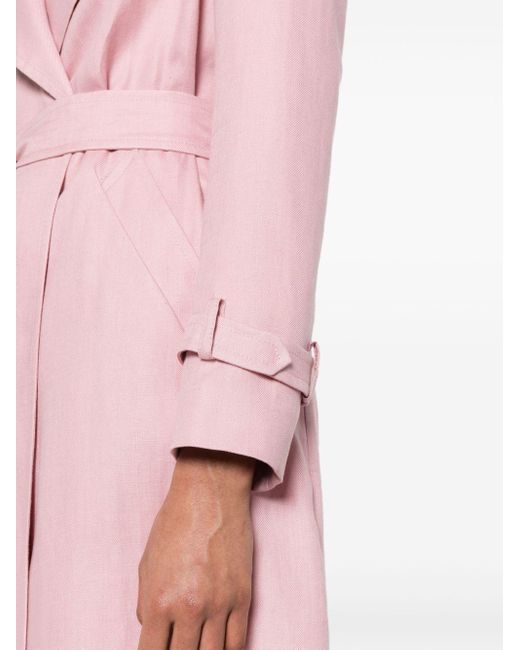 Tagliatore Pink Belted Trench Coat