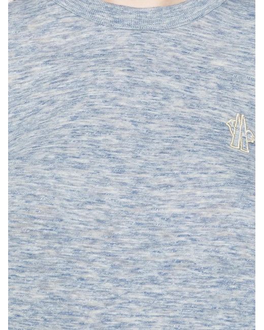 Moncler Blue Logo-Patch T-Shirt