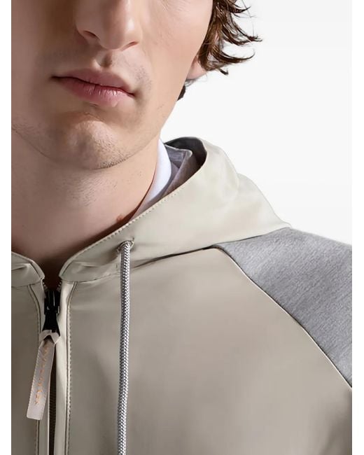 Paul & Shark Gray Hooded Zip Jacket for men