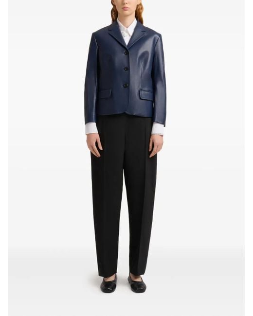 Marni Blue Leather Blazer