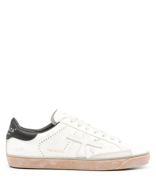 Slippers Con Applicazione di Premiata in White da Uomo