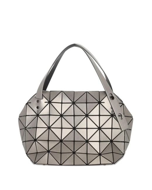 Issey Miyake White Boston Geometric-Pattern Tote Bag