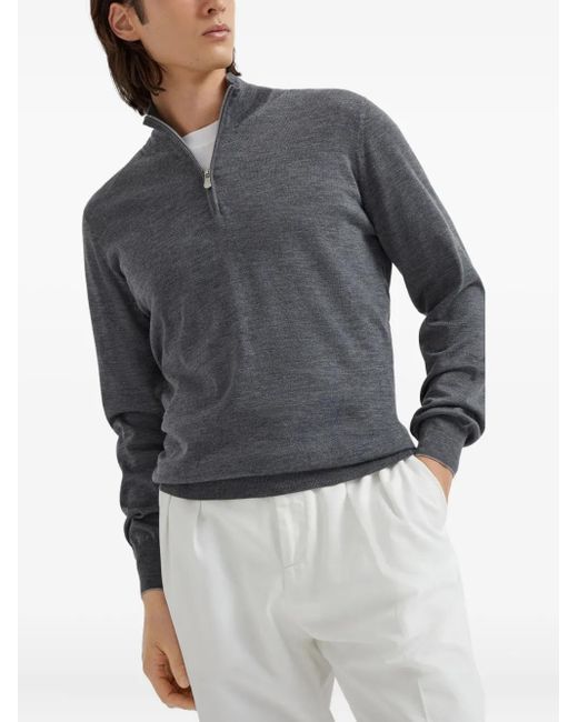 Brunello Cucinelli Cardigan Mit Reißverschluss in Gray für Herren
