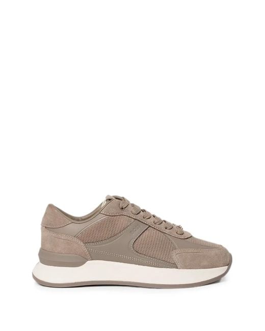 Boss Natural Panelled Low-Top Sneakers