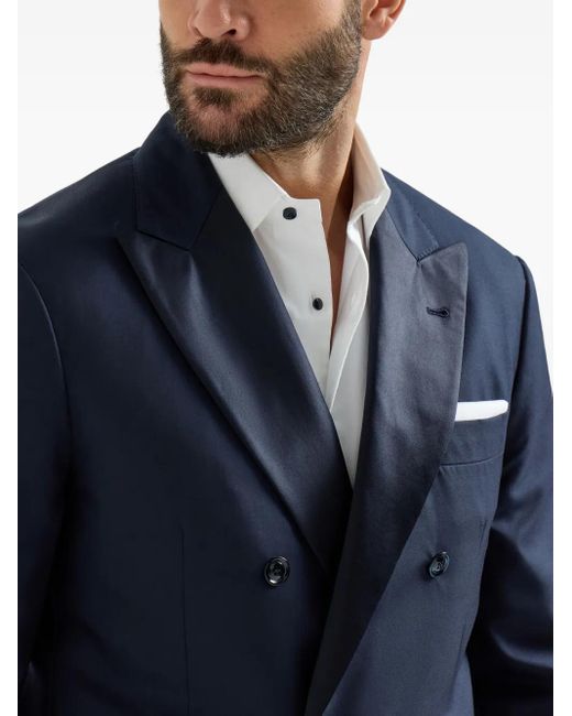 Chaqueta Tuxedo con doble botonadura Brunello Cucinelli de hombre de color Blue