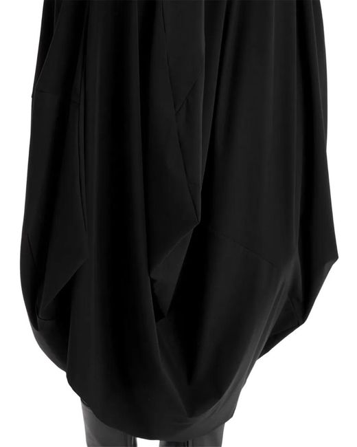 High Black Topple Draped Asymmetric Midi Skirt