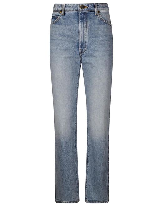 Khaite Blue Danielle Stretch-Cotton Jeans