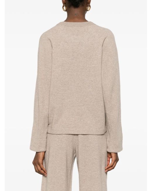 Max Mara Natural Crew-Neck Knitted Sweater