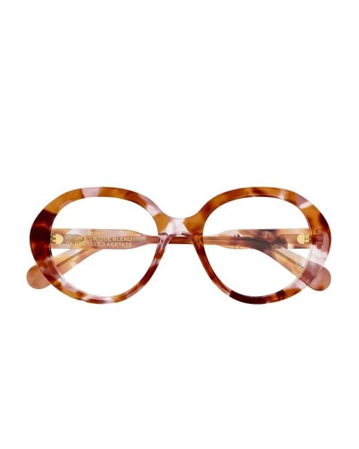 Chloé Brown Brille Mit Rundem Gestell