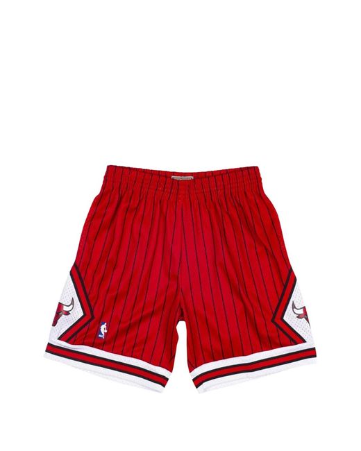 Mitchell & Ness Red Nba Reload Swingman Striped-Pattern Shorts for men