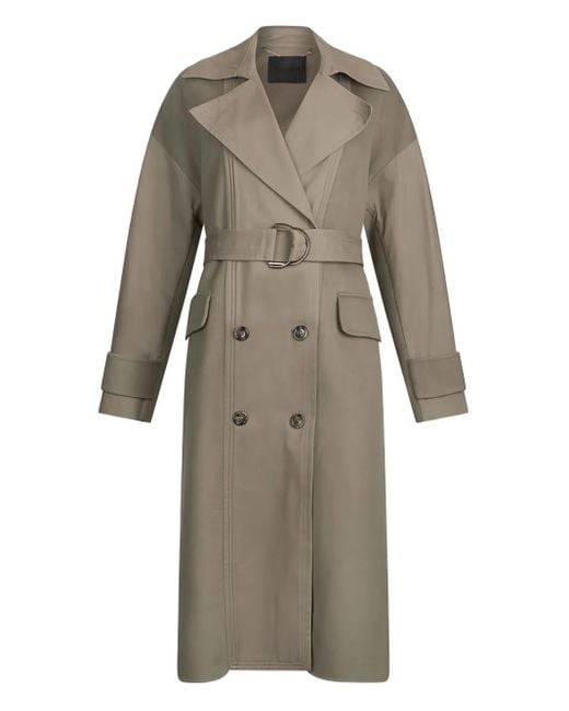 Liu Jo Double-breasted Belted Trench Coat Natural