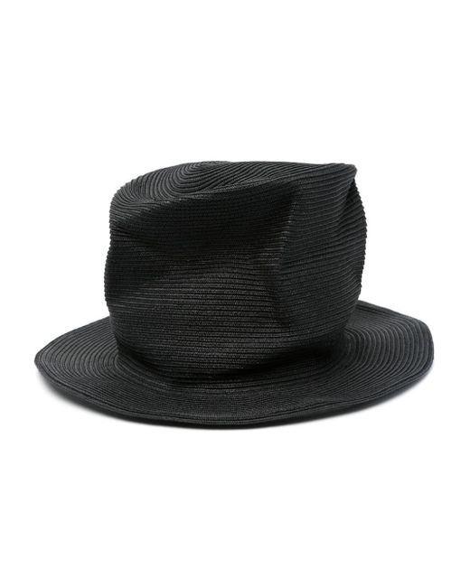 Yohji Yamamoto Trilby-Hut mit Webmuster in Black für Herren
