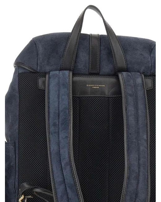 Gianni Chiarini Blue Berlino Suede Backpack