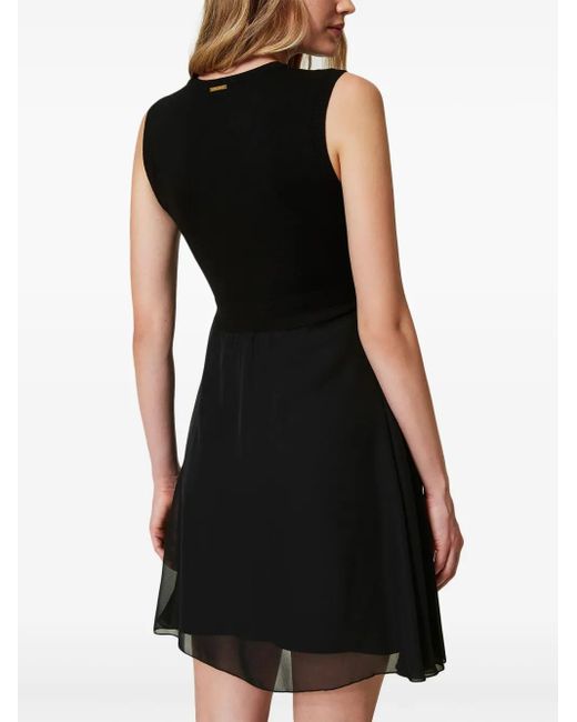 Abito Corto Con Inserti di Twinset in Black