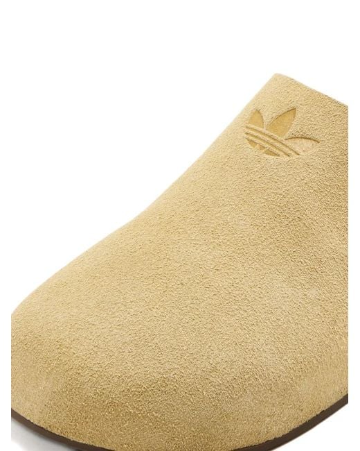 Adidas Brown Embossed Suede Clogs