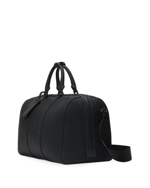 Gucci Black Large GG-logo Duffle Bag