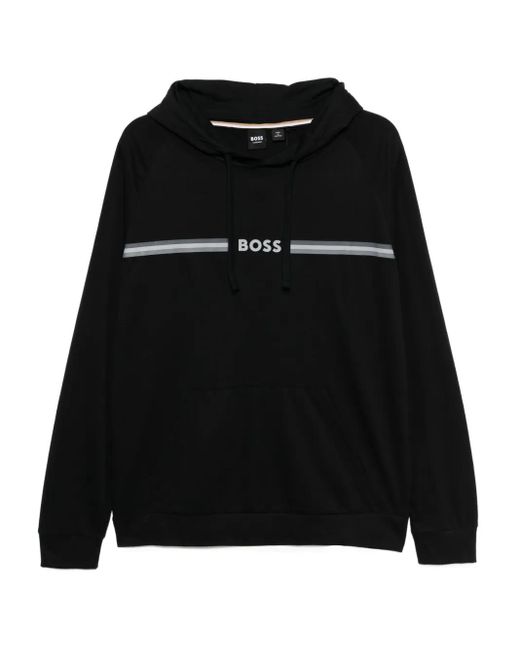 Boss Black Logo-Printed Hoodie for men