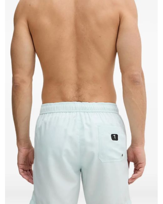 Trussardi Blue Logo-Print Drawstring Swim Shorts for men