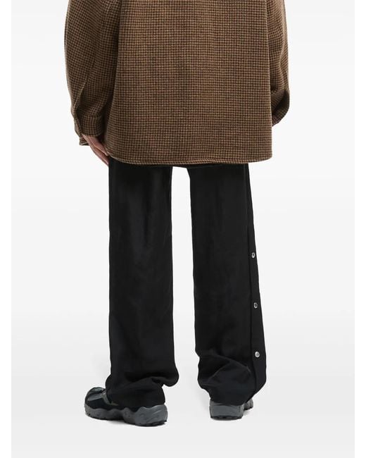 Song For The Mute Black Side-Button Fastening Trousers for men