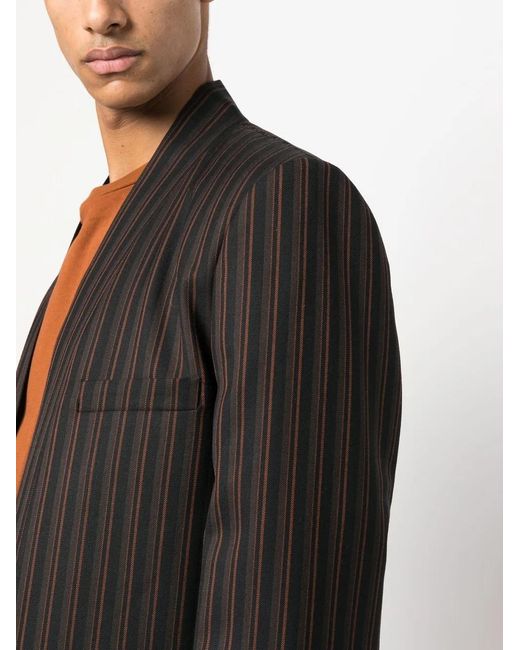 Ambush Black Pinstripe Single-Breasted Blazer for men