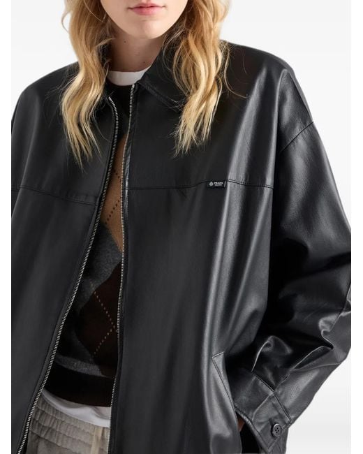 Prada Gray Nappa-Leather Jacket