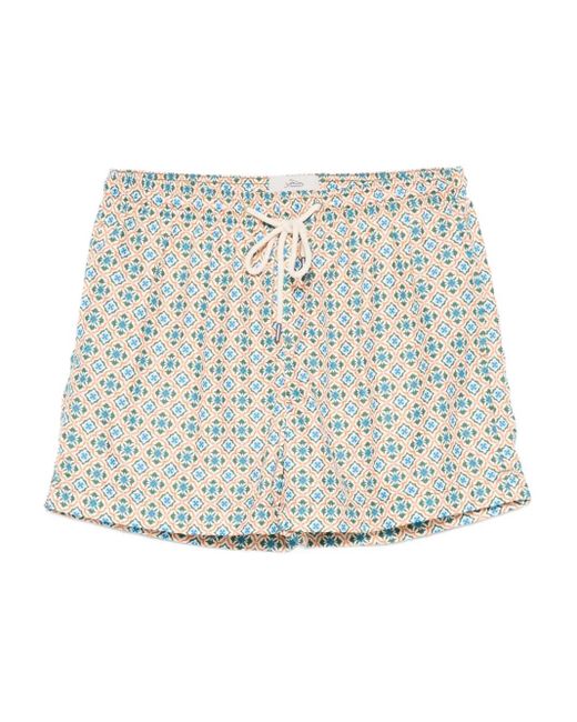 Peninsula Gemusterte Badeshorts in Natural für Herren