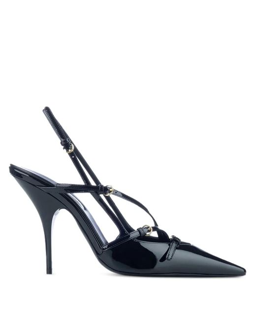 Miu Miu Blue 105Mm Slingback Pointed-Toe Pumps