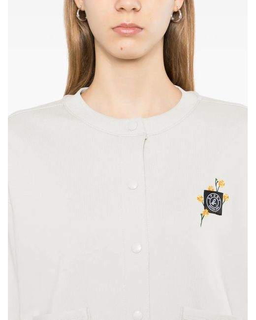 SPORT b. by agnès b. White Snap Pocket Cardigan